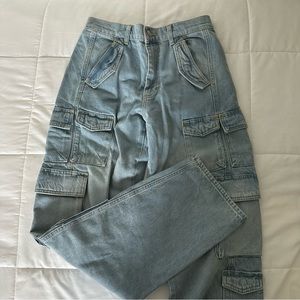 Zara mid ride baggy cargo jeans